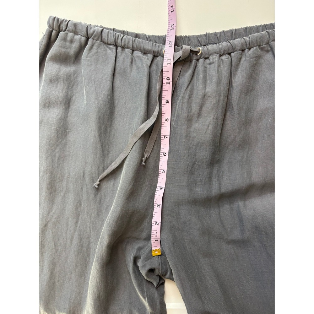 KristenseN DU NORD Wide Leg Pants Grey Designer Size 4 L XL‎ Silk Linen Luxury - Picture 8 of 9
